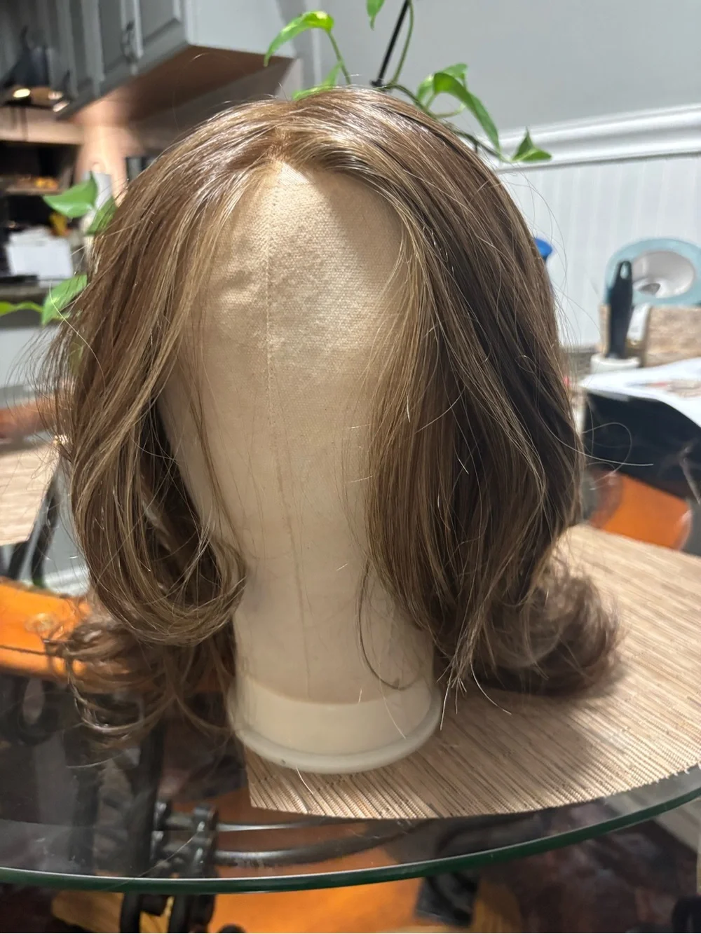 Jon renau long wig brown,mousse cake mono top hd synthetic 100% polyester